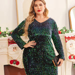 Plus Size Glitter Bodycon Dress - Nadorine (Us Only)