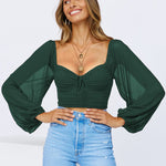 Tie Knot Ruched Crop Tube Top - Nadorine (Us Only)
