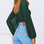 Tie Knot Ruched Crop Tube Top - Nadorine (Us Only)