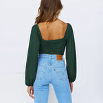 Tie Knot Ruched Crop Tube Top - Nadorine (Us Only)