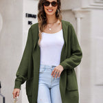 Nadorine Women's Cardigan for Women Long Sleeve Knit Cardigan with Hood Open Front Sweater Coat Outwear with Pockets