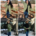 Lantern Sleeve Button Down Cable Knit Sweate - Nadorine (Us Only)