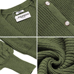 Lantern Sleeve Button Down Cable Knit Sweate - Nadorine (Us Only)