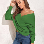 Nadorine Cross Front Drop Shoulder Sweaters
