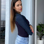 Nadorine Bow Tie Neck Long Sleeve Shirts Work Tops