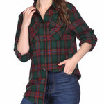 Long/Roll Up Sleeve Cotton Plaid Shirts - Nadorine (Us Only)