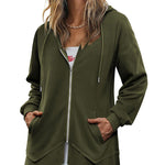Women Zip Up Hoodies Fleece Lined Tunic Sweatshirt Long Casual Hoodie Jacket with Pockets - Nadorine (Us Only)