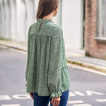 Women's Tops Casual Floral Print Long Sleeve Ruffle Loose Babydoll Shirt Blouse Tunic Top - Nadorine (Us Only)