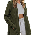 Women Zip Up Hoodies Fleece Lined Tunic Sweatshirt Long Casual Hoodie Jacket with Pockets - Nadorine (Us Only)