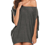 Women's Off Shoulder Blouse Loose Summer T Shirts Batwing Sleeve Tops S-XXL - Nadorine (Us Only)