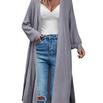 Nadorine Women's 2023 Fall Winter Oversized Cardigan Long Sleeve Split Open Front Sweater Chunky Knit Long Duster