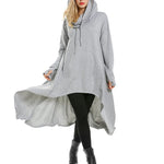 Nadorine Women Pullover Hoodies Sweatshirt Long Sleeve High Low Sweater Oversize Top with Pocket (Us Only)