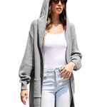 Nadorine Women's Cardigan for Women Long Sleeve Knit Cardigan with Hood Open Front Sweater Coat Outwear with Pockets