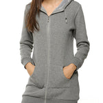 Fleece Hoodies Tunic Long Hoodie Jacket - Nadorine (Us Only)