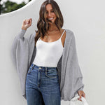 Nadorine Open Front Oversized Batwing Sleeve Knit Cardigan