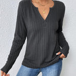Nadorine Women's Long Sleeve V Neck Slim Fit T Shirts