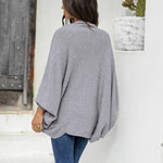 Nadorine Open Front Oversized Batwing Sleeve Knit Cardigan