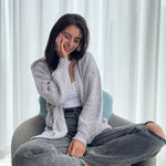 Nadorine Women's 2023 Fall Winter Popcorn Cardigan Open Front Batwing Sleeve Oversized Chunky Knit Sweater with Pockets