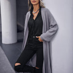 Nadorine Women's 2023 Fall Winter Oversized Cardigan Long Sleeve Split Open Front Sweater Chunky Knit Long Duster