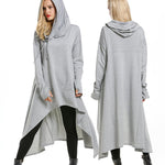 Nadorine Women Pullover Hoodies Sweatshirt Long Sleeve High Low Sweater Oversize Top with Pocket (Us Only)