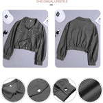 Women's Fashion Cropped Shacket Long SLeeve Trendy Button Down Corduroy Shirts Shacket Jackets - Nadorine (Us Only)