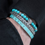 Roman Panther Triple Stack Bracelet Set