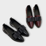 Sabrina | Patent Loafers with Contrast Bow