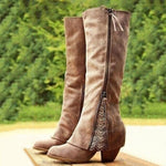 Yazmín | Lace-Inspired Knee Boots