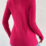 Nadorine Sweaters Ribbed Knit Long Sleeve Henley Shirts