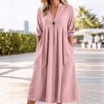 Amber™ | Elegant Midi Dress with Pockets