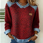 Darlene | Animal Print Contrast-Trim Sweater