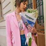 Waist Drawing Rope Lapel Loose Blazer Suit
