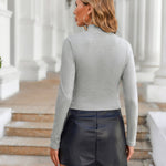 Nadorine Women Turtleneck Casual Long Sleeve Shirts Tight T-Shirts