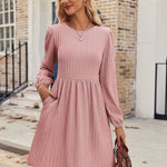 Nadorine Women's Casual Knit Sweater Dress with Pockets