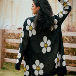 Floral Button Down Longline Cardigan