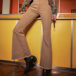 Loose High Waist Retro Bootcut Trousers
