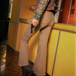 Loose High Waist Retro Bootcut Trousers
