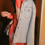 Nadorine Casual Ladies Denim Long Sleeve Slim Jacket