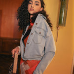 Nadorine Casual Ladies Denim Long Sleeve Slim Jacket