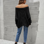 Off Shoulder Loose Knitwear Sweater