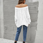 Off Shoulder Loose Knitwear Sweater