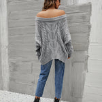 Off Shoulder Loose Knitwear Sweater