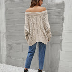 Off Shoulder Loose Knitwear Sweater