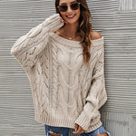 Off Shoulder Loose Knitwear Sweater