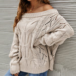 Off Shoulder Loose Knitwear Sweater
