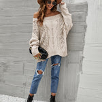 Off Shoulder Loose Knitwear Sweater