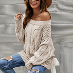 Off Shoulder Loose Knitwear Sweater