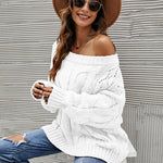 Off Shoulder Loose Knitwear Sweater