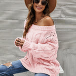 Off Shoulder Loose Knitwear Sweater