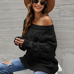 Off Shoulder Loose Knitwear Sweater